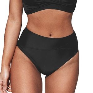 NWT Cupshe Marsala Asymmetric High Waist Bikini Bottom